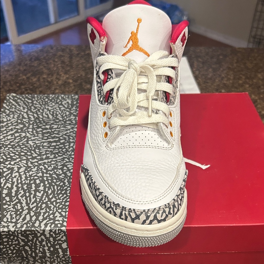 Air Jordan' Retro 3 White/Red Basketball Shoes